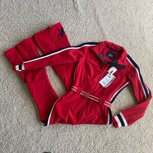Perfect Moment Waterproof Crystal Ski Suit Red Stripe NWT Size X-Large